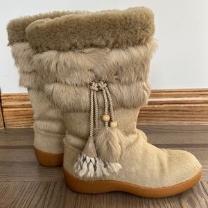 Authentic Salvatore Ferragamo Fur Boots